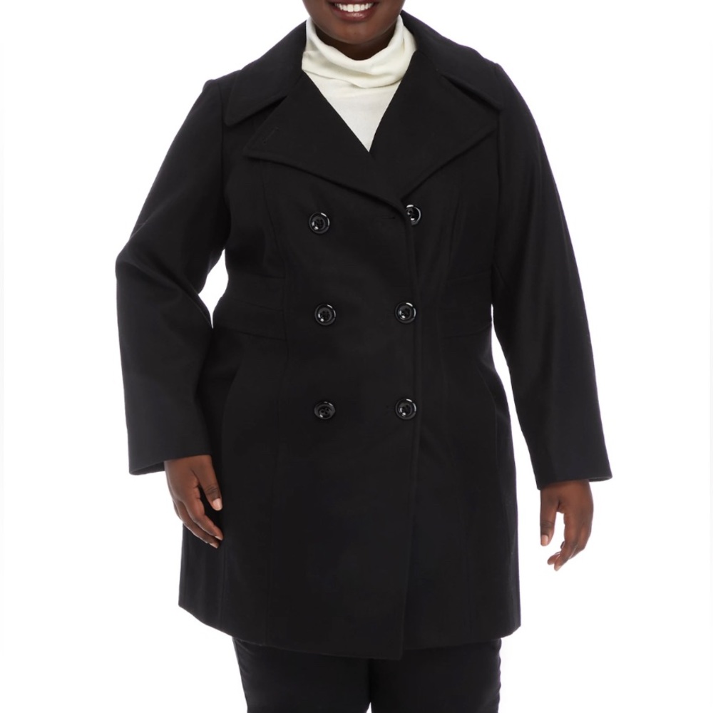PLUS SIZE ANNE KLEIN PEACOAT